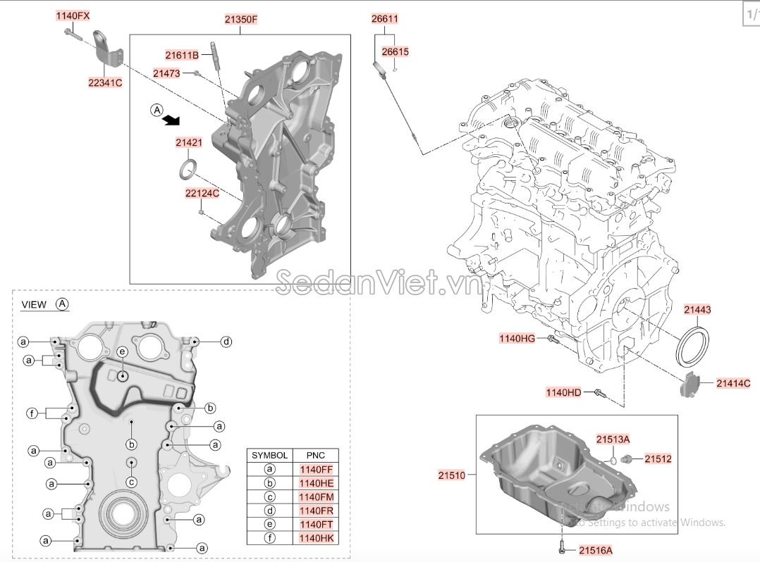 Phớt đuôi trục cơ KIA Forte 2007-2009