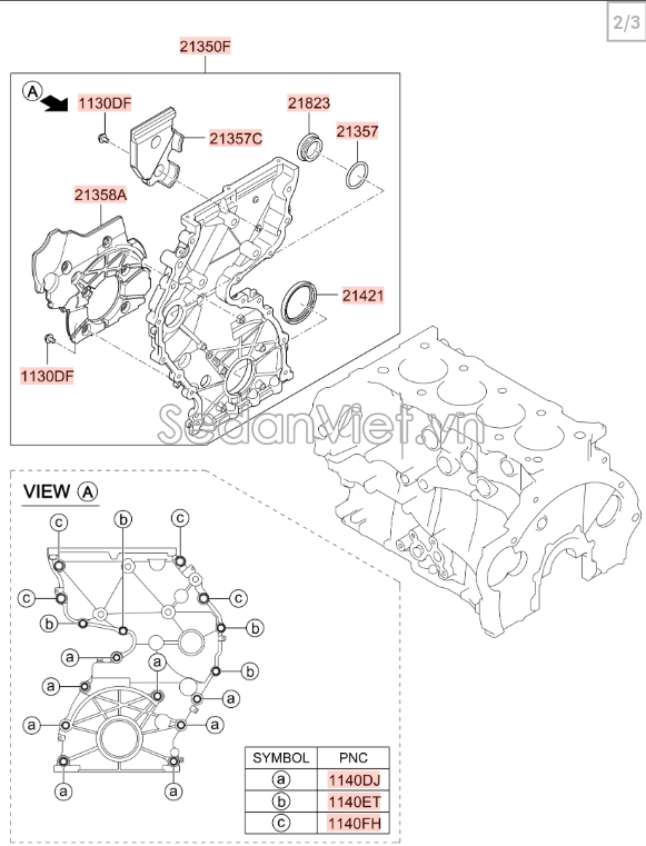 Phớt đuôi trục cơ Hyundai Santafe 2013-2015