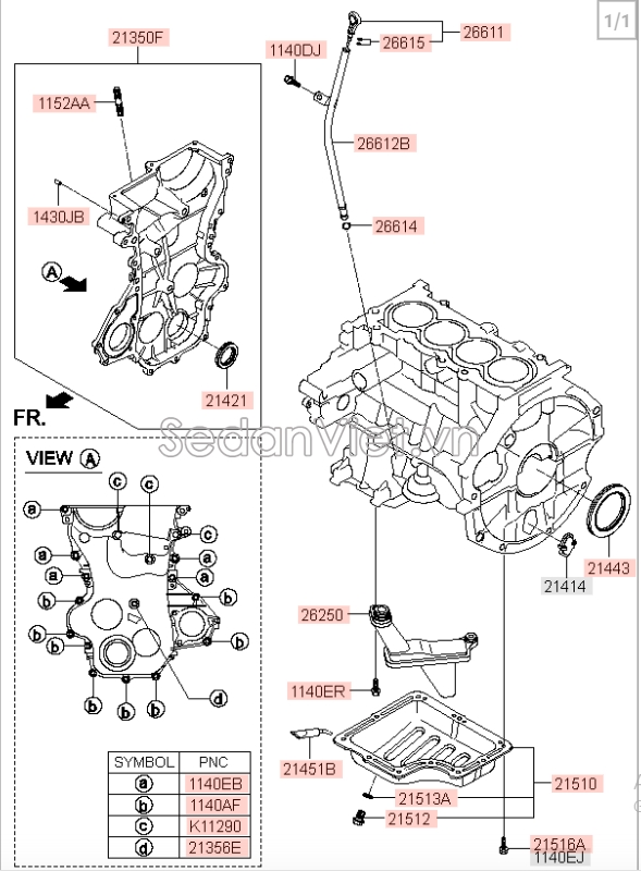 Phớt đuôi trục cơ Hyundai i10 Grand 2014-2016