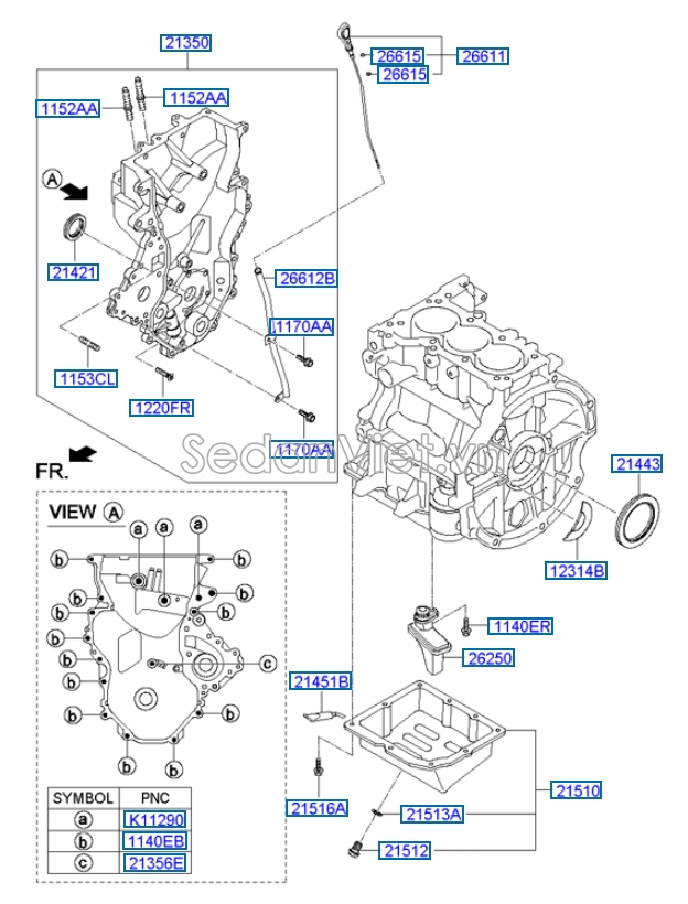 Phớt đuôi trục cơ Hyundai i10 Grand 2014-2016