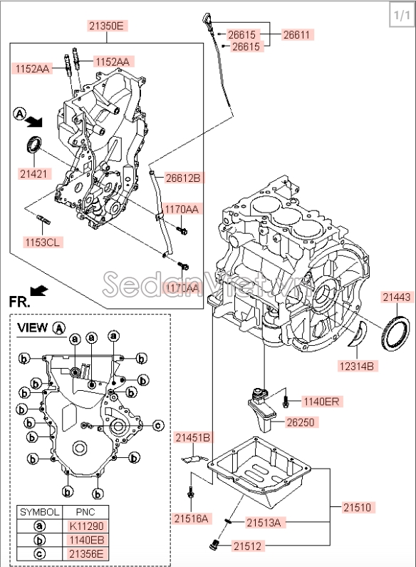 Phớt đuôi trục cơ Hyundai i10 Grand 2014-2016