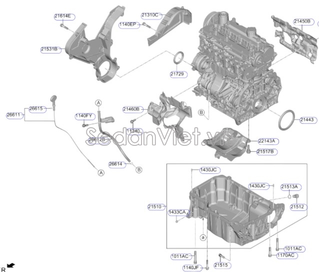 Gioăng nắp xả dầu động cơ KIA K3 2013-2016