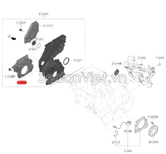 Phớt đuôi trục cơ Hyundai Santafe 2013-2015