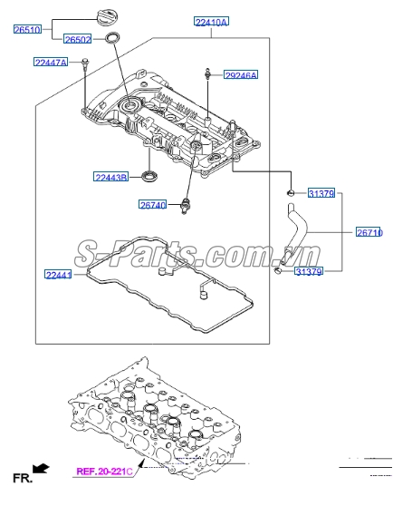 Gioăng dàn cò Hyundai Tucson 2015