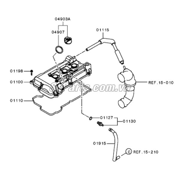Gioăng nắp dàn cò Mitsubishi Attrage 2014