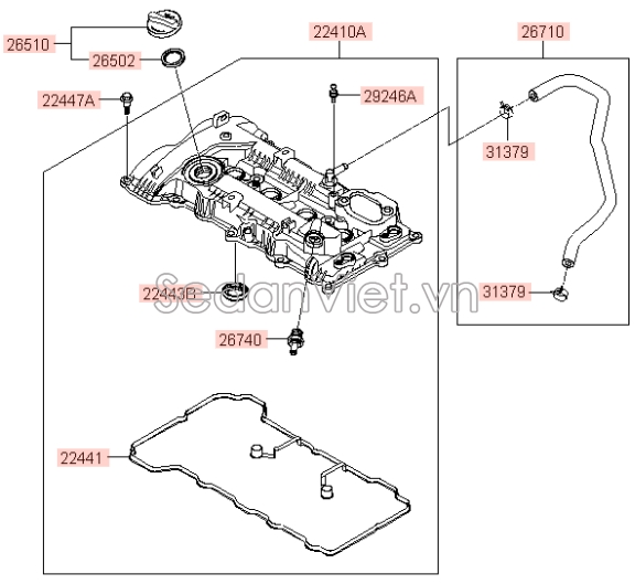Nắp đổ dầu dàn cam KIA Morning Si 2015