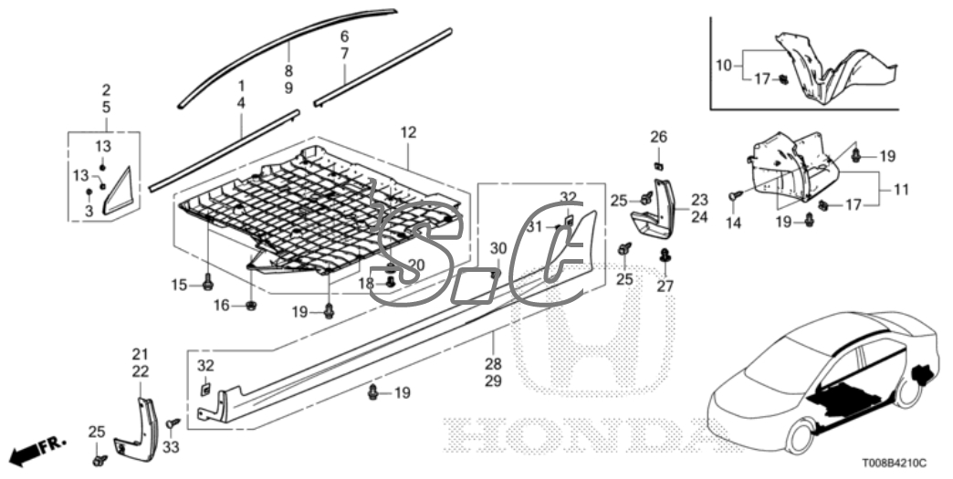 Chắn bùn sàn xe Honda City 2017