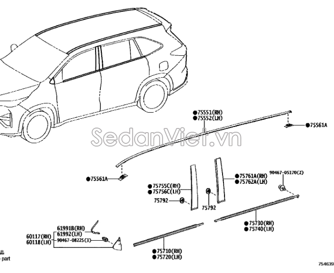 ỐP TRỤ GÓC TAM GIÁC TAI XE TOYOTA INNOVA 60117VT020 CHÍNH HÃNG ...