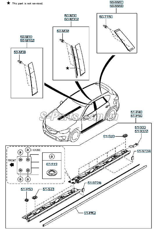 Viền cao su ốp ba bu lê Mazda CX-5 2016