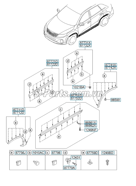 Ốp viền tai xe KIA Sorento 2015-2016