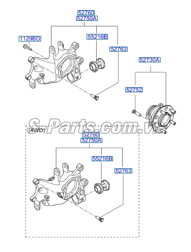 Ngõng moay ơ Hyundai Tucson 2015