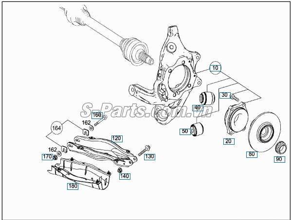 Cao su giữa càng i Mercedes-Benz S500 2016