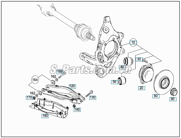 Cao su giữa càng i Mercedes-Benz S500 2016