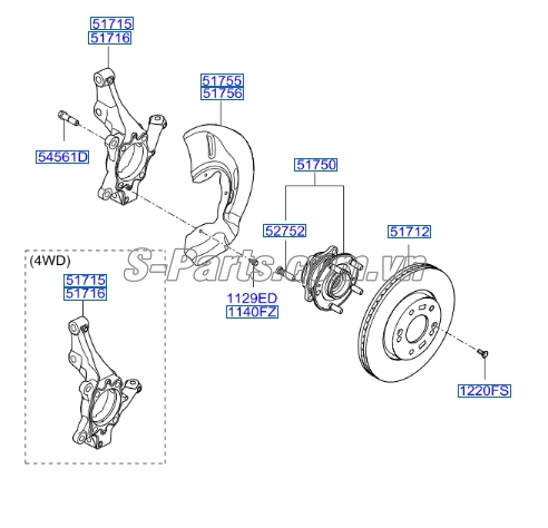 Đĩa phanh trươc Hyundai Tucson 2015