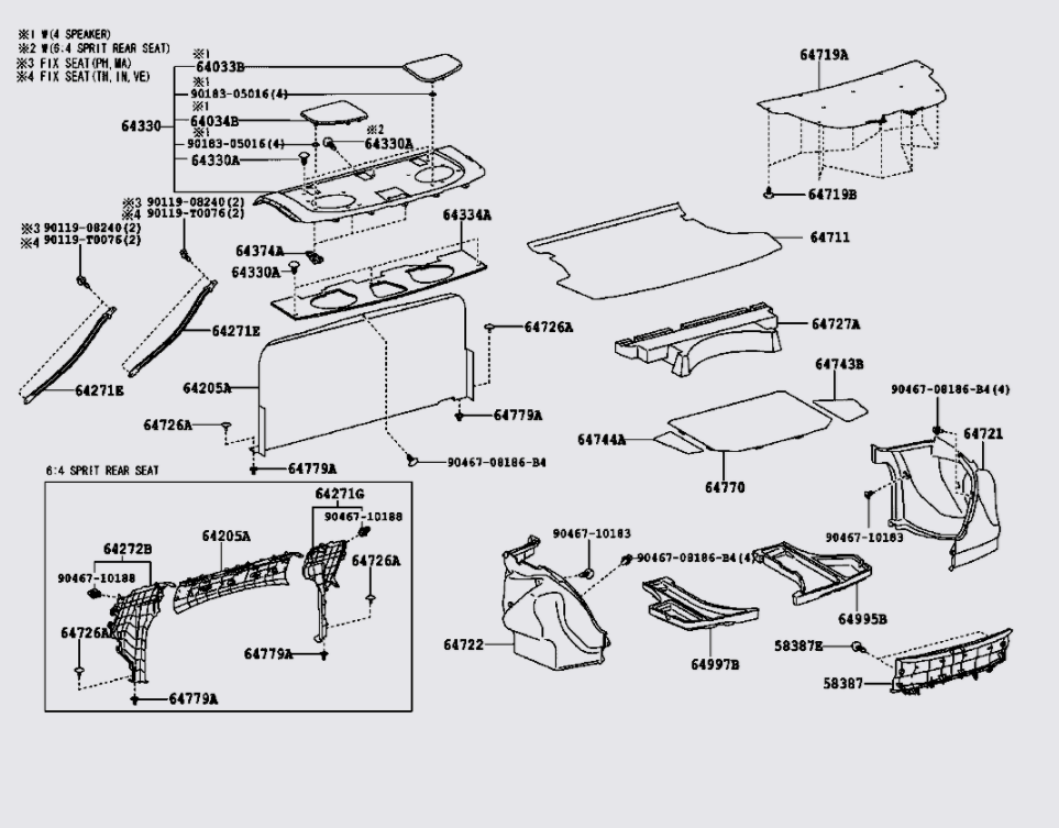 Nhựa ốp thành cốp hậu Toyota Vios 2008-2013