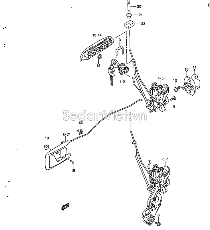 Tay mở cửa ngoài Suzuki APV 2012