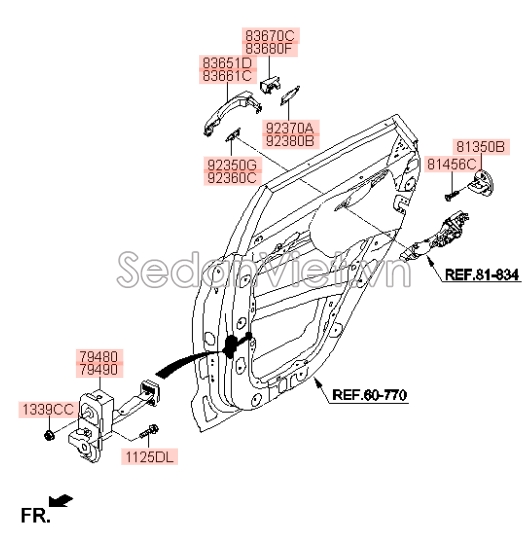 Chốt khóa cửa Hyundai Santafe 2019-2021