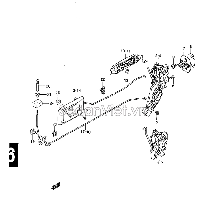 Tay mở cửa ngoài Suzuki APV 2012