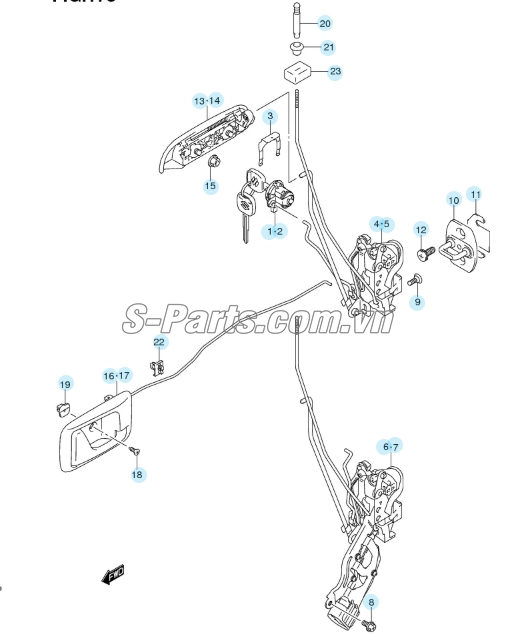 Tay mở cửa ngoài Suzuki APV 2012
