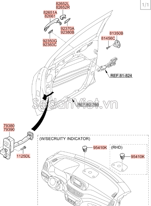Tay mở cửa Hyundai Tucson 2015