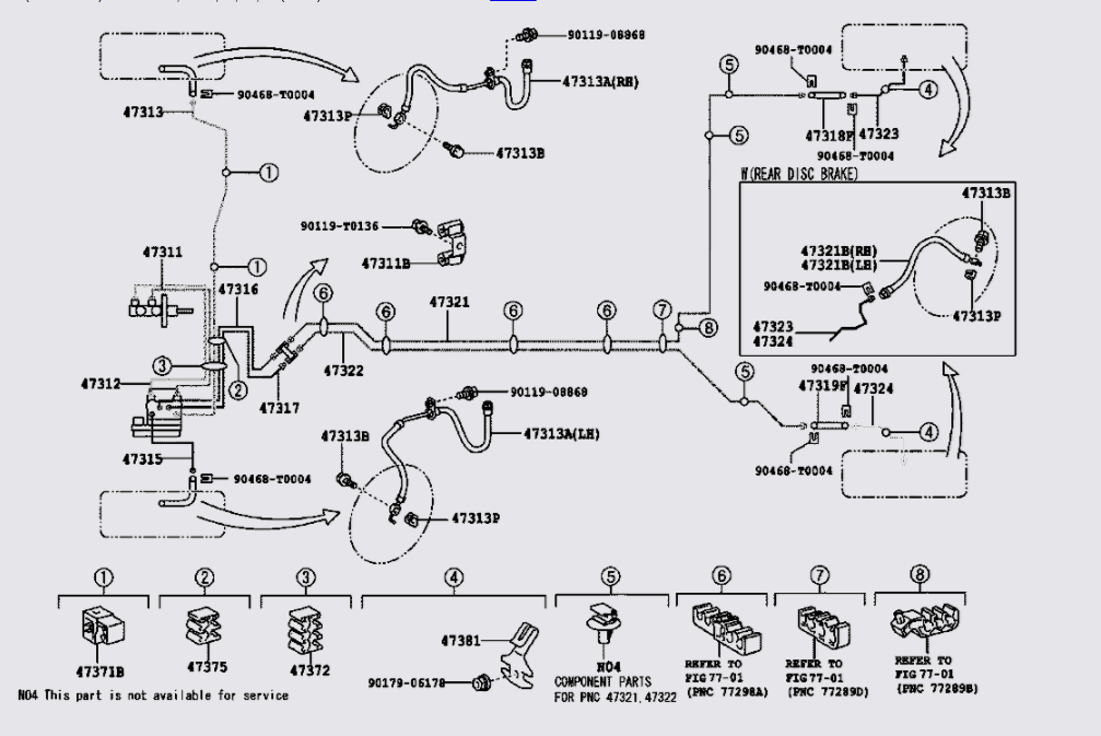 Ống chia dầu phanh sau đoạn bánh Toyota Vios 2008-2013