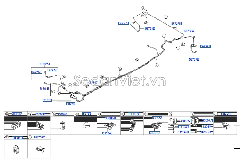 Ống ti ô phanh Hyundai Santafe 2010
