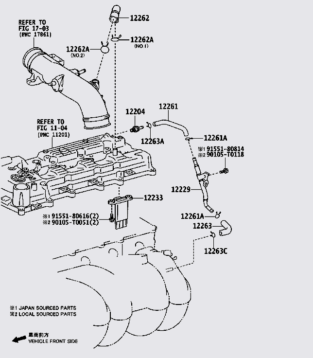 Ống hơi thừa nắp dàn cam Toyota Innova 2008-2011