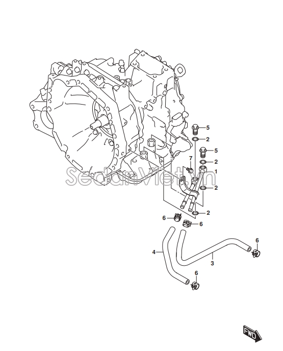 Ống nhớt vào hộp số tự động Suzuki XL7 2020