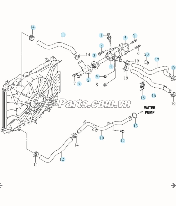 Vỏ van hằng nhiệt Suzuki Ertiga 2018