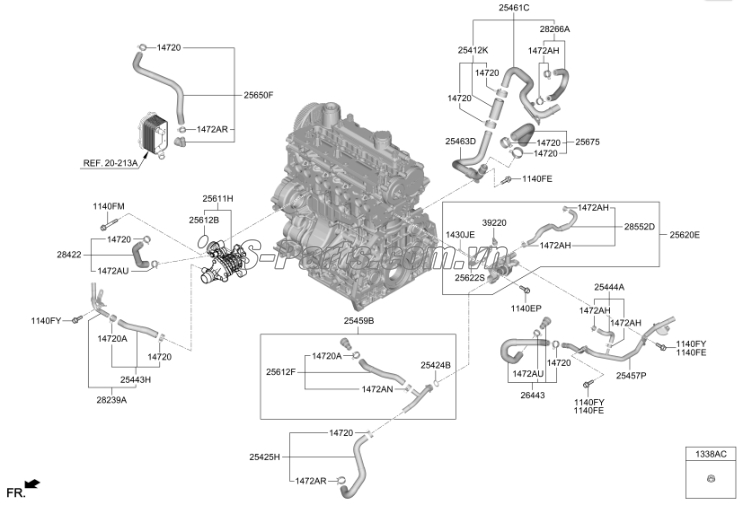 Ống nước vào giàn sưởi KIA Carnival 2021-2024