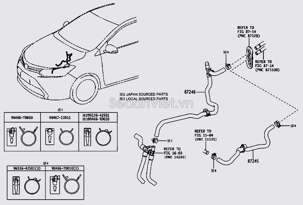 Ống nước vào giàn sưởi Toyota Innova 2008-2011