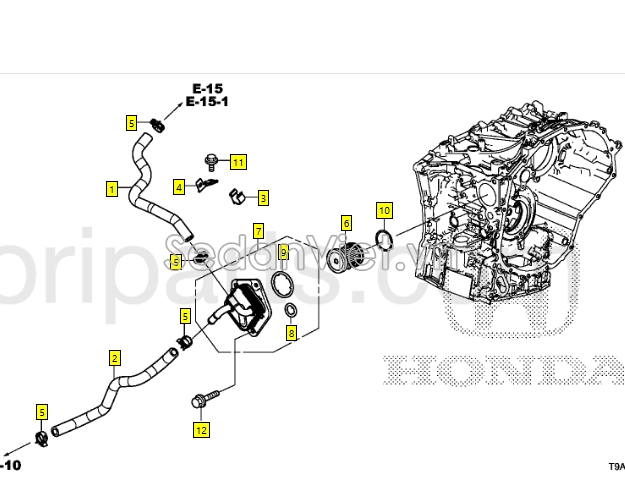 Két làm mát dầu hộp số tự động Honda City 2017