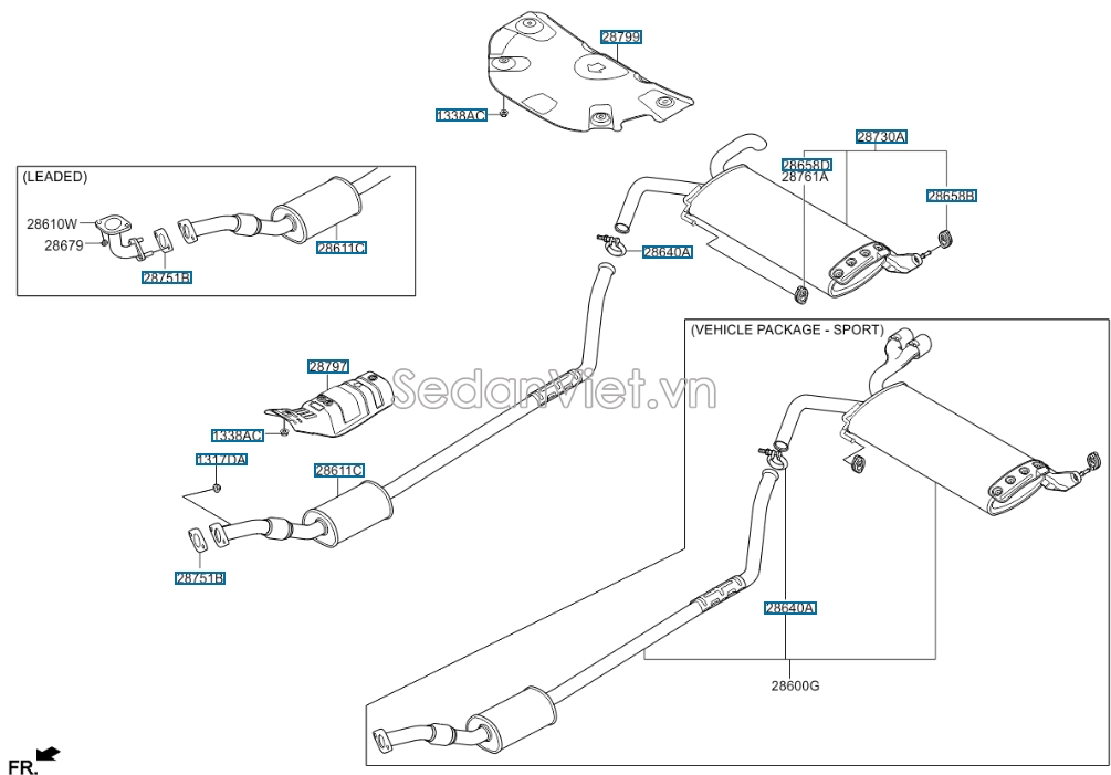 Gioăng ống xả Hyundai i10 Grand 2014-2016