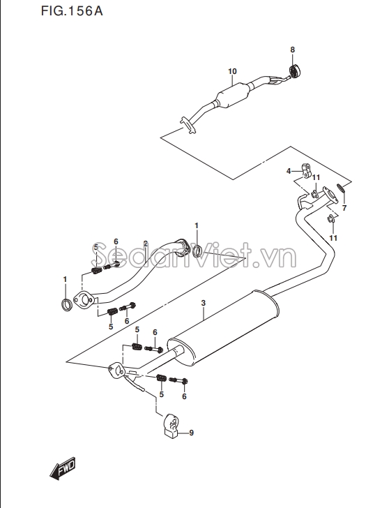 Cao su treo ống xả đoạn giữa Suzuki Ertiga 2023-2024