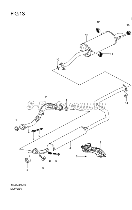 Cao su treo ống xả đoạn giữa cuối Suzuki Ertiga 2013-2015