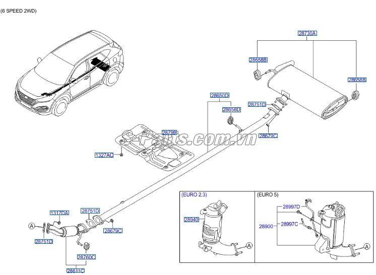 Cao su treo ống xả Hyundai i10 Grand 2014-2016