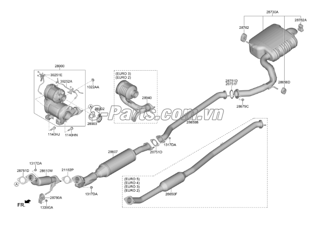 Gioăng ống xả Hyundai Santafe 2019-2021