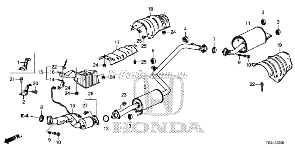 Cao su treo ống xả Honda City 2017-2020