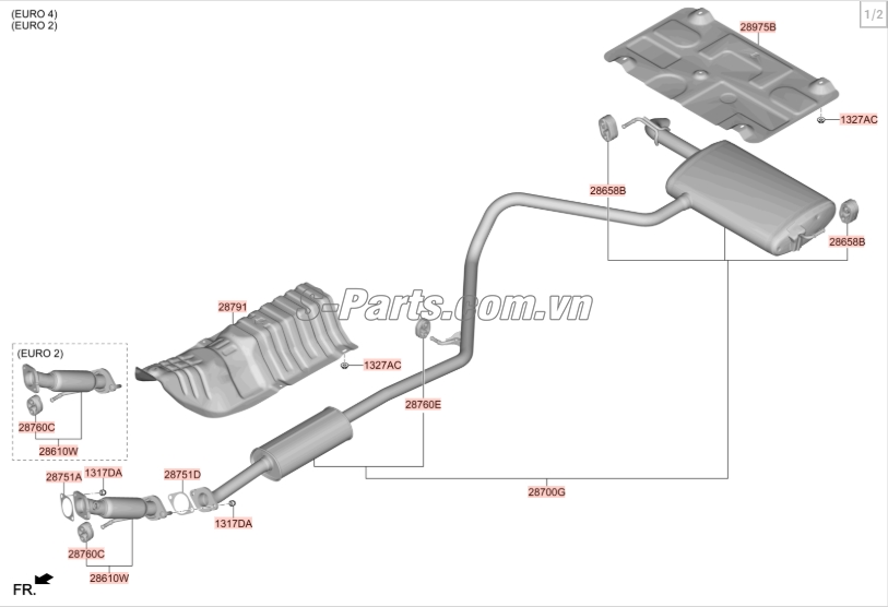 Cao su treo ống xả Hyundai Tucson 2010-2012