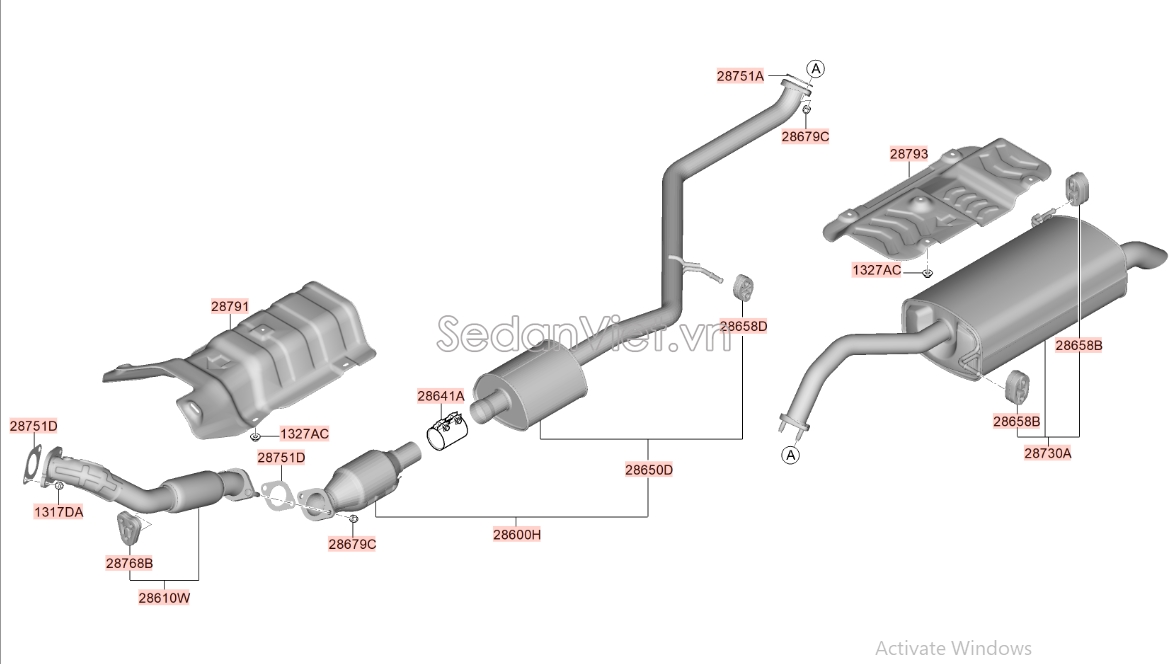 Cao su treo ống xả Hyundai Tucson 2010-2012