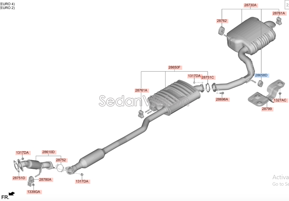 Cao su treo ống xả Hyundai Santafe 2019-2021
