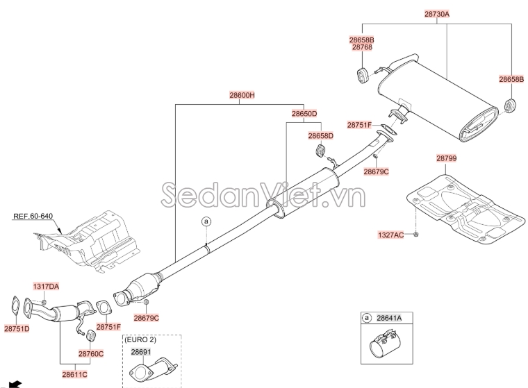 Cao su treo ống xả Hyundai i10 Grand 2014-2016