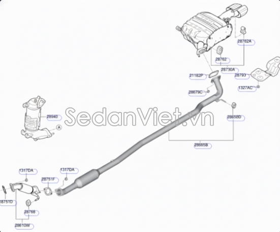 Gioăng ống xả Hyundai Santafe 2019-2021