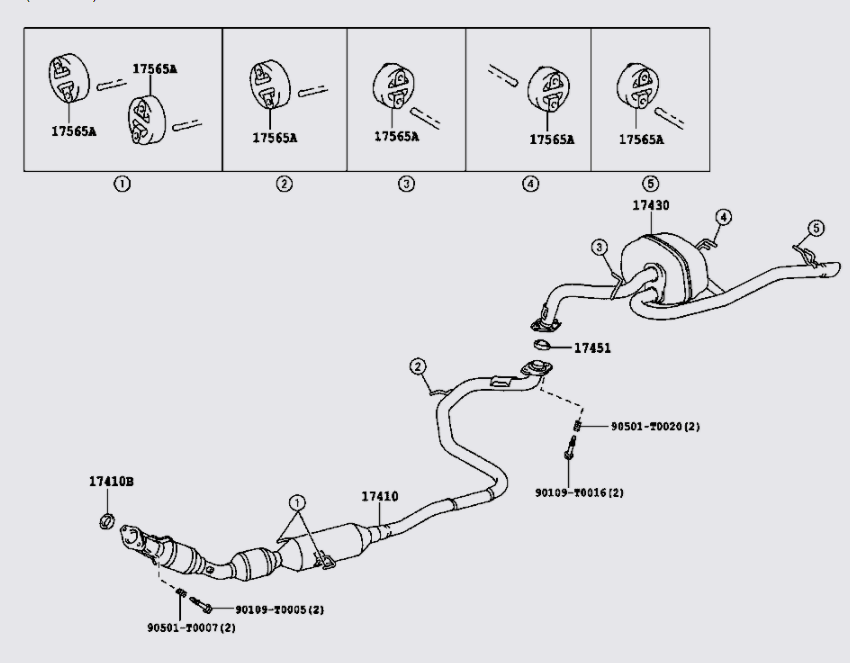 Cao su treo ống xả Toyota Vios 2008-2013