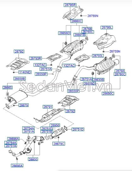 Ống xả đoạn đầu Hyundai Santafe 2006-2008