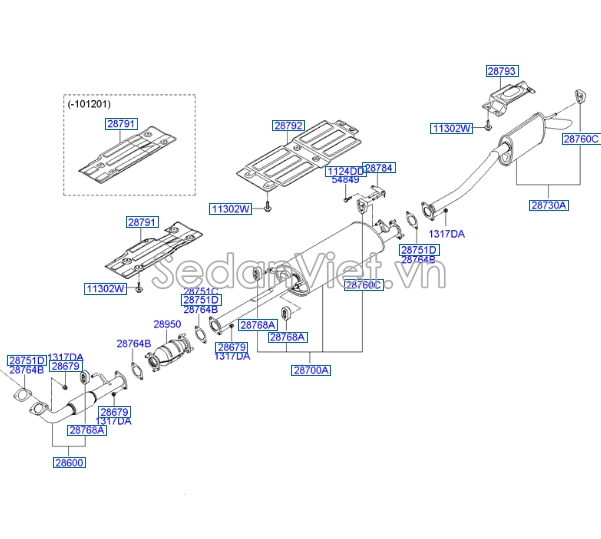 Gioăng cổ xả Hyundai Tucson 2010-2012
