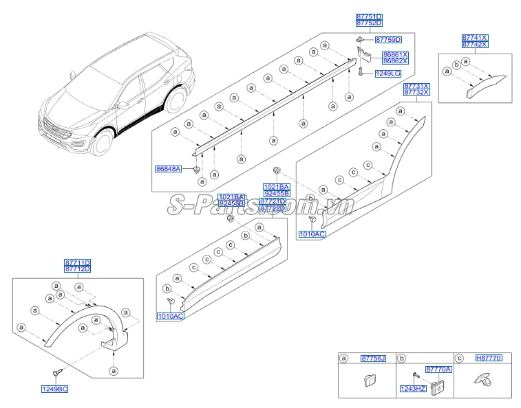 Ốp ba bu lê Hyundai Santafe 2013-2015