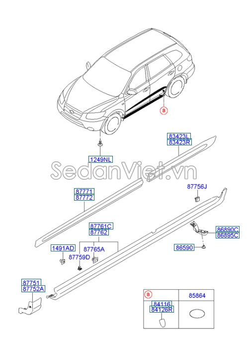 Ốp babule Hyundai Santafe 2006-2008