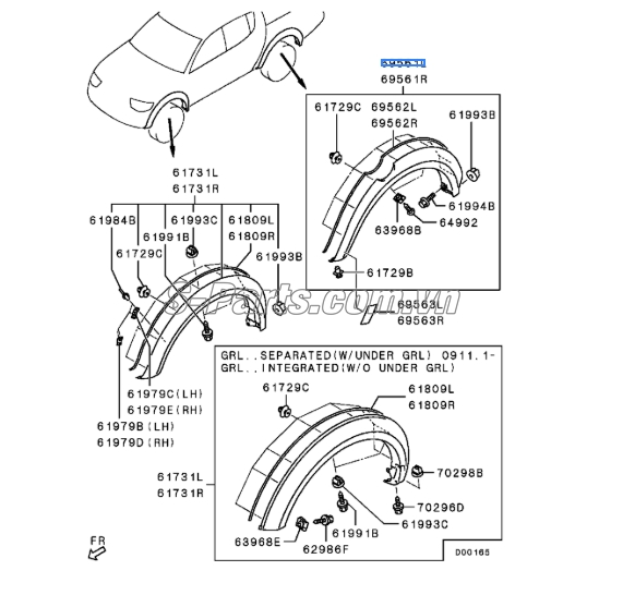 Ốp phồng tai xe Mitsubishi Triton 2005-2009