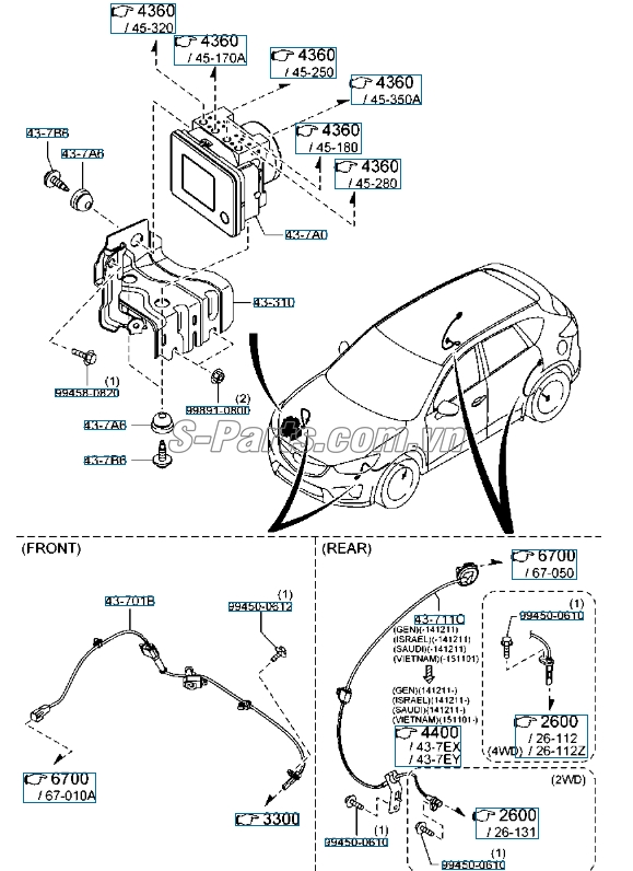 Cảm biến ABS trước Mazda CX-5 2016